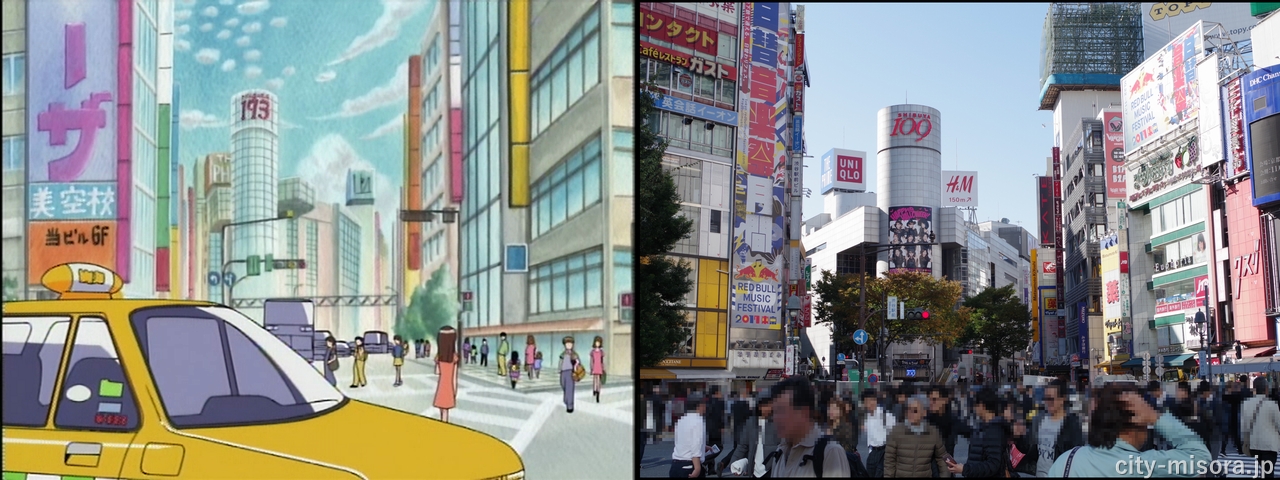 美空市街と渋谷スクランブル交差点の画像